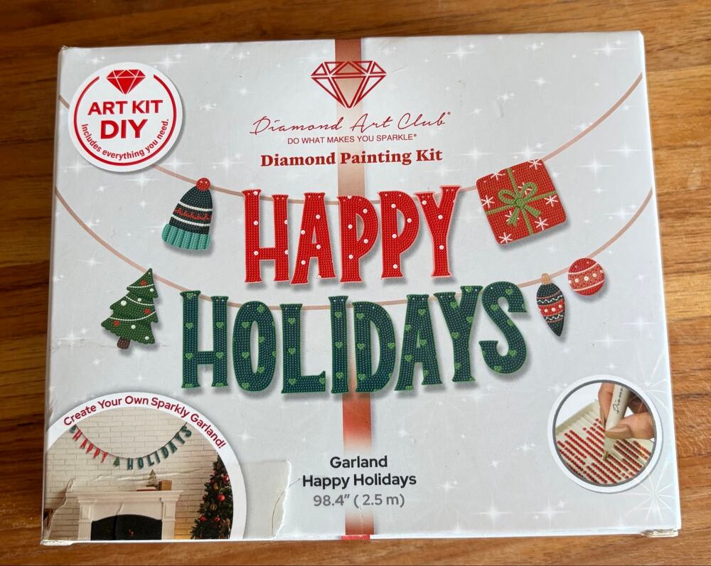Happy Holidays Garland Diamond Art Club Sealed Archived